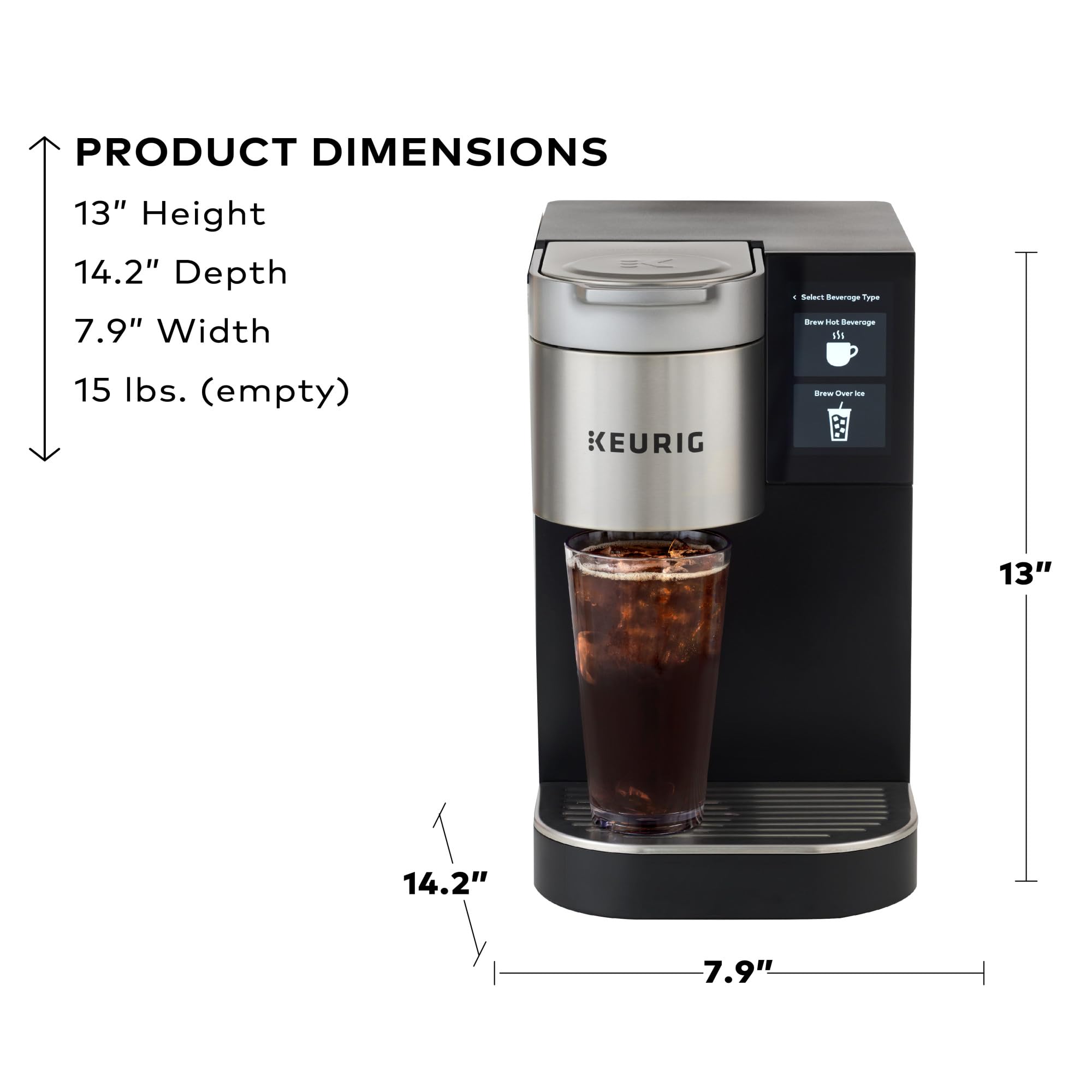 Keurig K-2550 prepara bebidas sobre hielo para refrescos