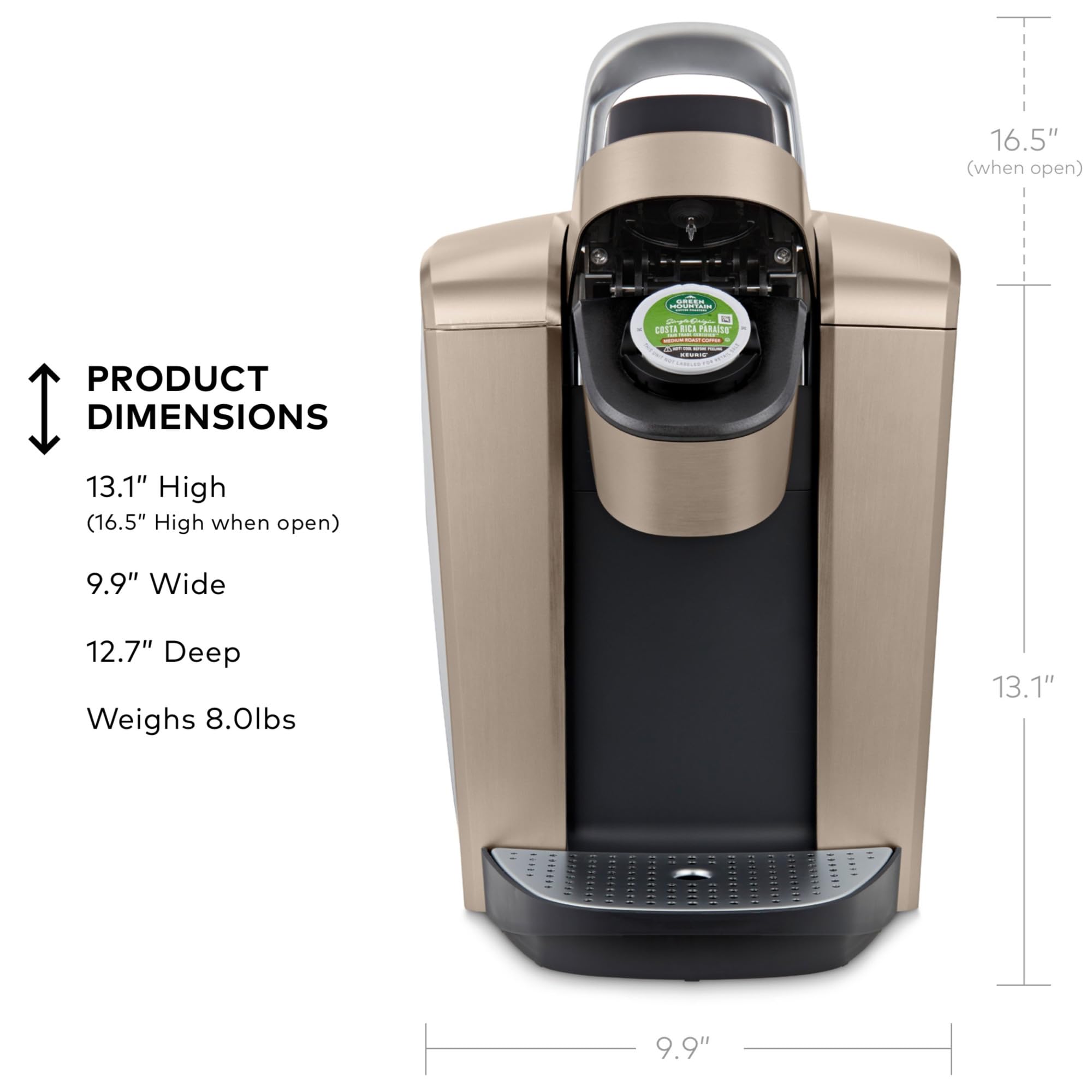 Keurig K-Elite, agua caliente al instante para recetas.