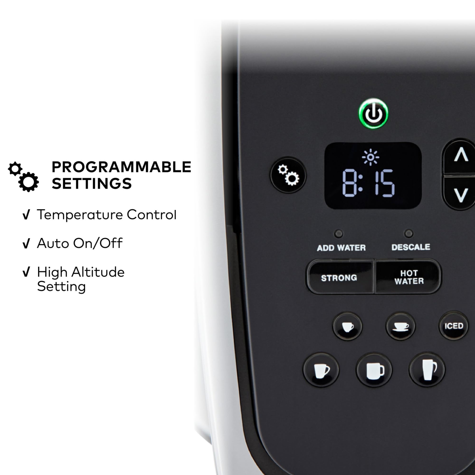 Keurig K-Elite, opciones de tamaño entre 4 y 12 oz.