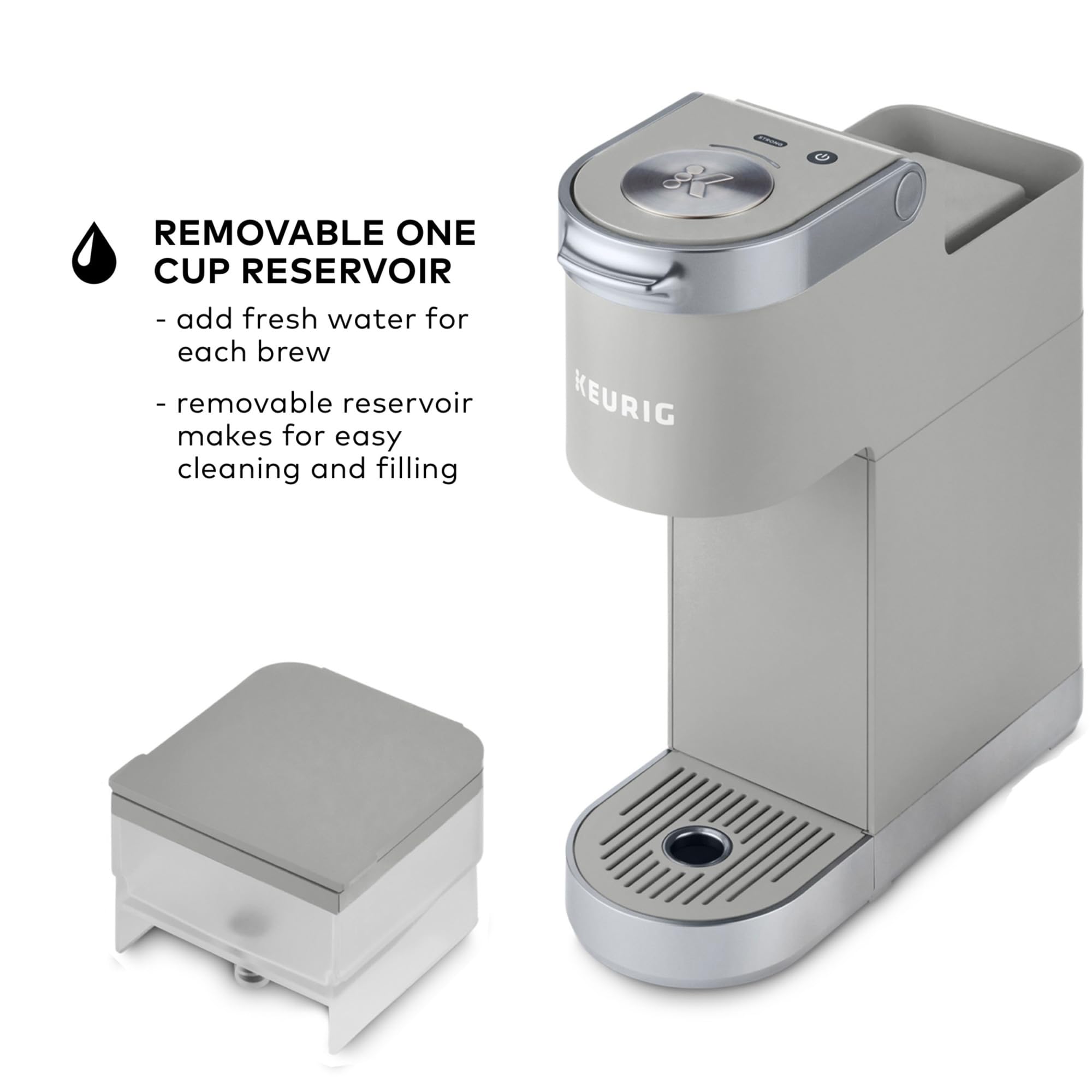 Keurig K-Mini Plus boton fuerte para sabor más intenso