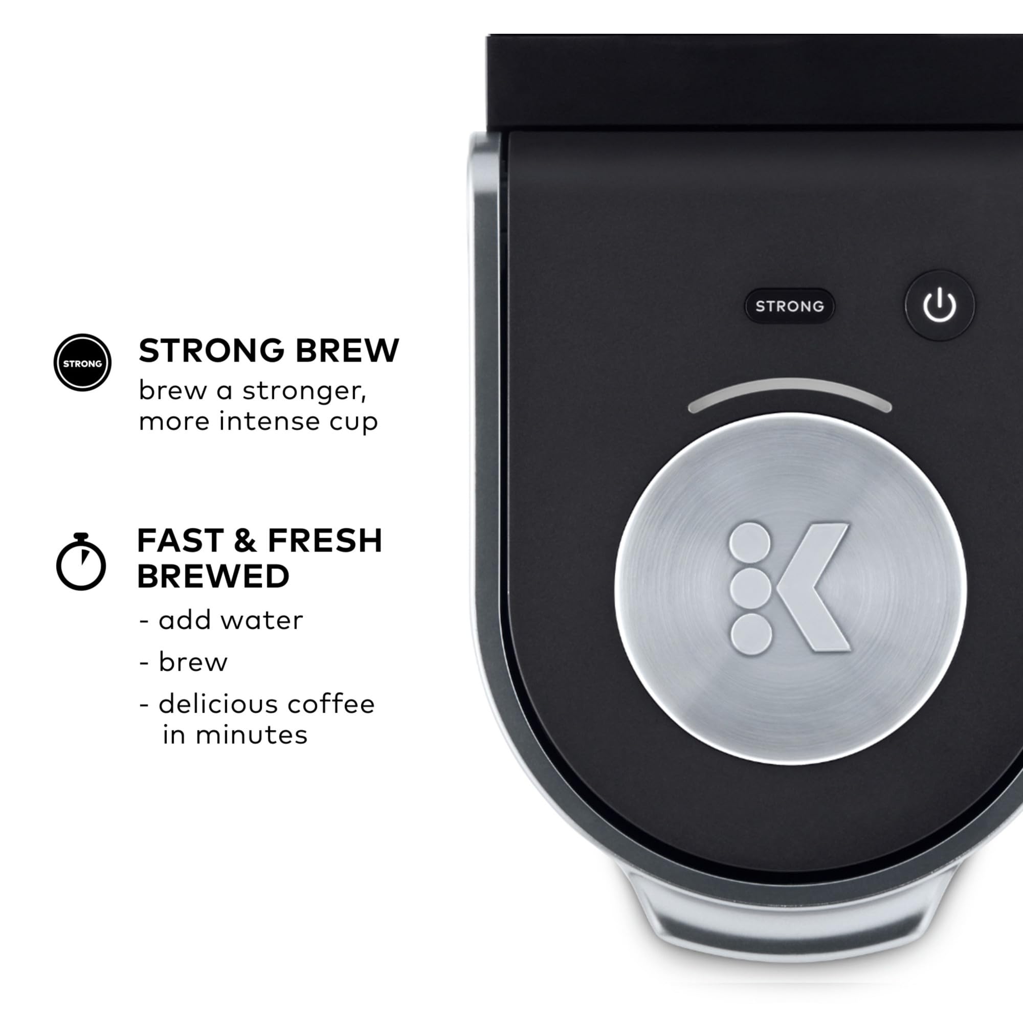 Keurig K-Mini Plus, compatible con tazas de viaje de hasta 7 pulgadas.