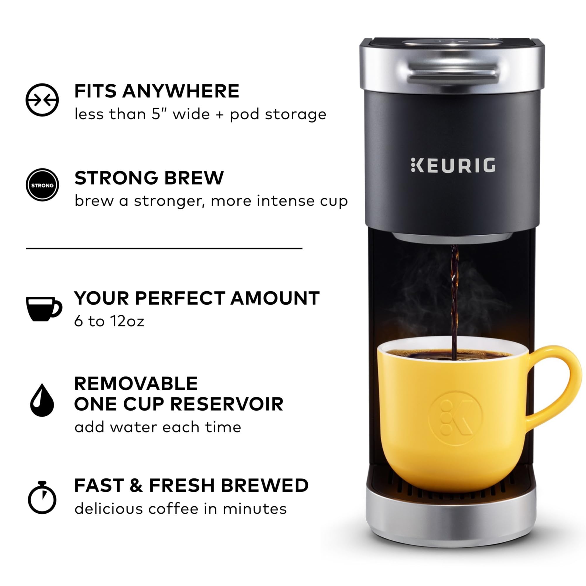 Keurig K-Mini Plus, reservorio de agua removible para rellenado fácil.