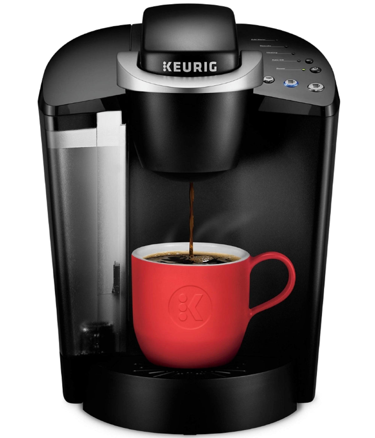 Keurig K-Classic frente de la cafetera para café rápido y cómodo.