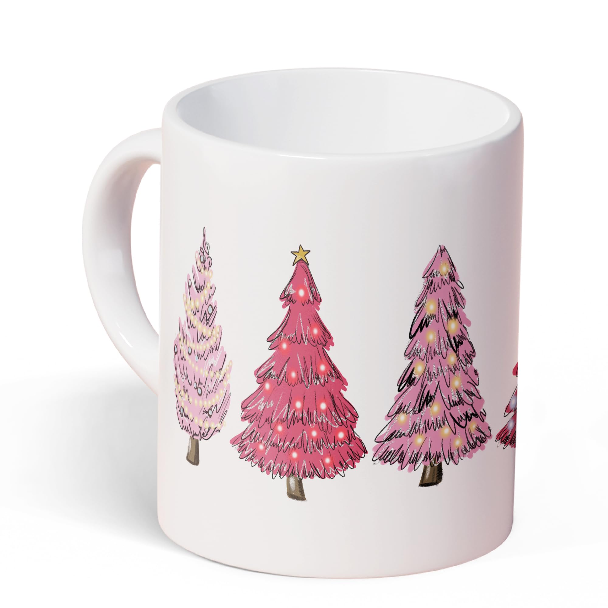 KEUSPI Taza nav Navidad Santa rosada 330 ml para café matutino.