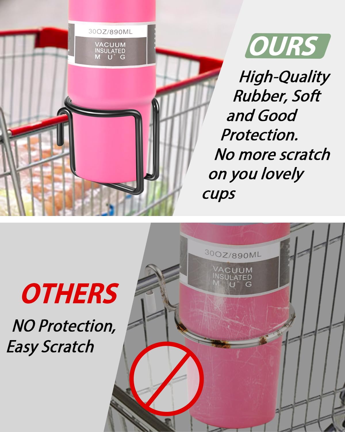 Kevenal Sostenedor de taza para carrito: ideal para bebidas durante la compra.