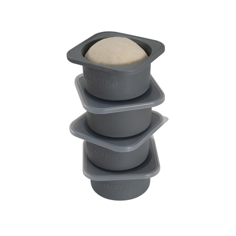KEVJES PLUS contenedores de masa 1000ml apilables con tapa, ideales para levar pizzas.