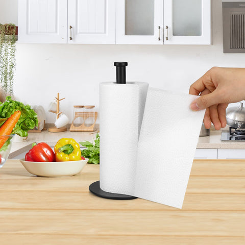 KEWANNO portarrollos negro mate aporta estilo y limpieza en cocinas modernas.