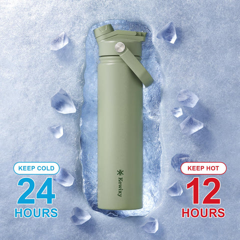KEWIXY botella 2-en-1 con cubierta abatible para higiene.