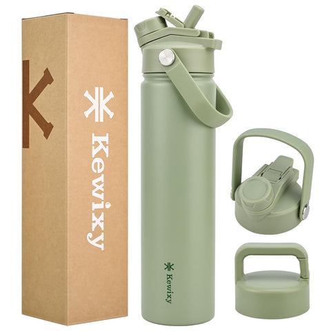 KEWIXY 24 onzas con tapa 2-en-1 protegida para beber sin derrames.