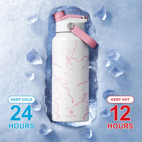 KEWIXY 32oz rosa con aislamiento 24h mantiene bebidas frías y frescas