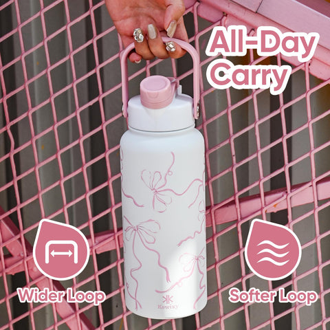 KEWIXY botella 32oz rosa apta para gimnasio, viajes o escuela