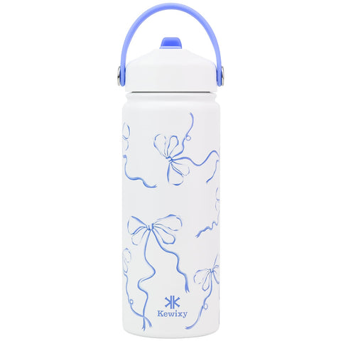 KEWIXY botella de agua aislada con pajita para beber con comodidad durante el día.