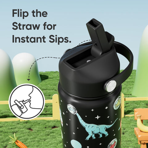 KEWIXY Dinosaurio 18oz interior libre de BPA para sabor limpio