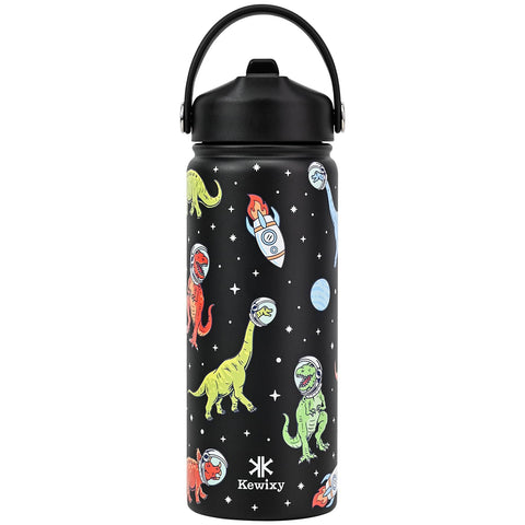 KEWIXY Dinosaurio 18oz con tapa flip evita derrames en la mochila