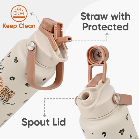 KEWIXY diseño leopardo y corazón para beber con estilo