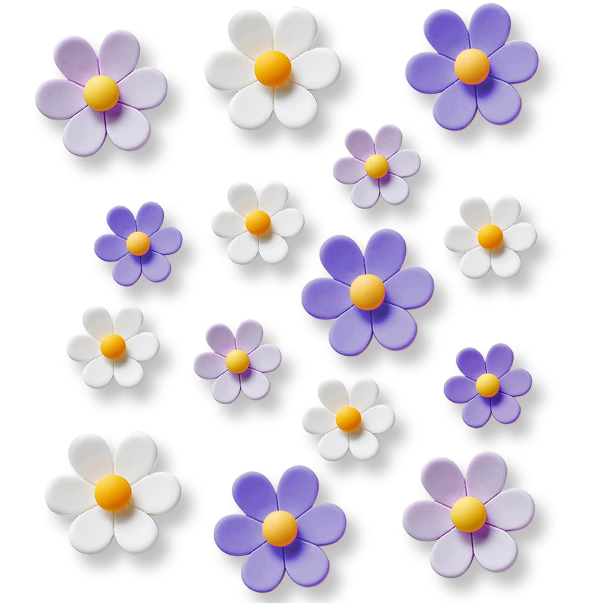 Imán KEYDUACU flor morada para nevera, ideal para notas y fotos.