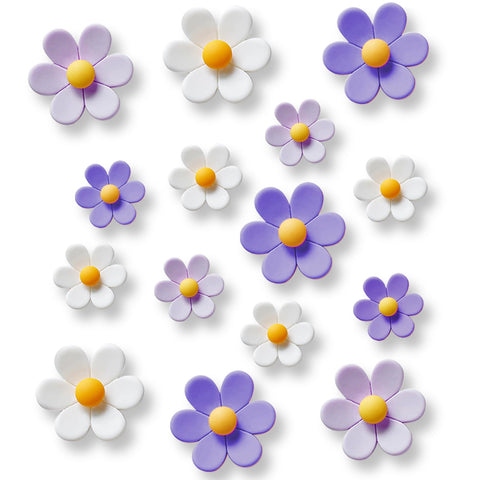 Imán KEYDUACU flor morada para nevera, ideal para notas y fotos.