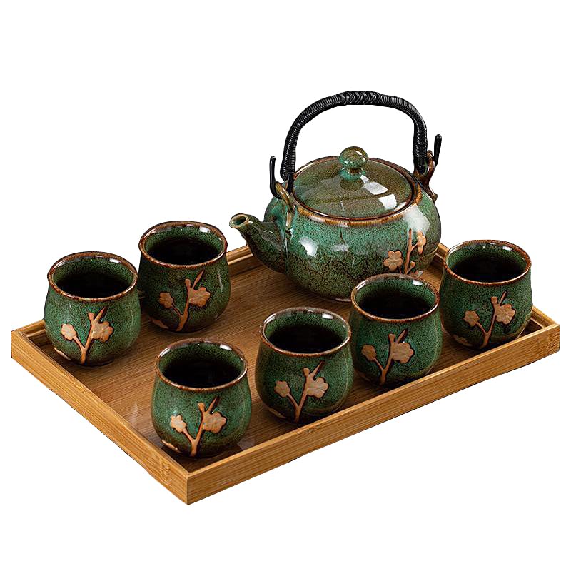 KEYDUACU tetera del juego de té japonés con diseño elegante para relajación.