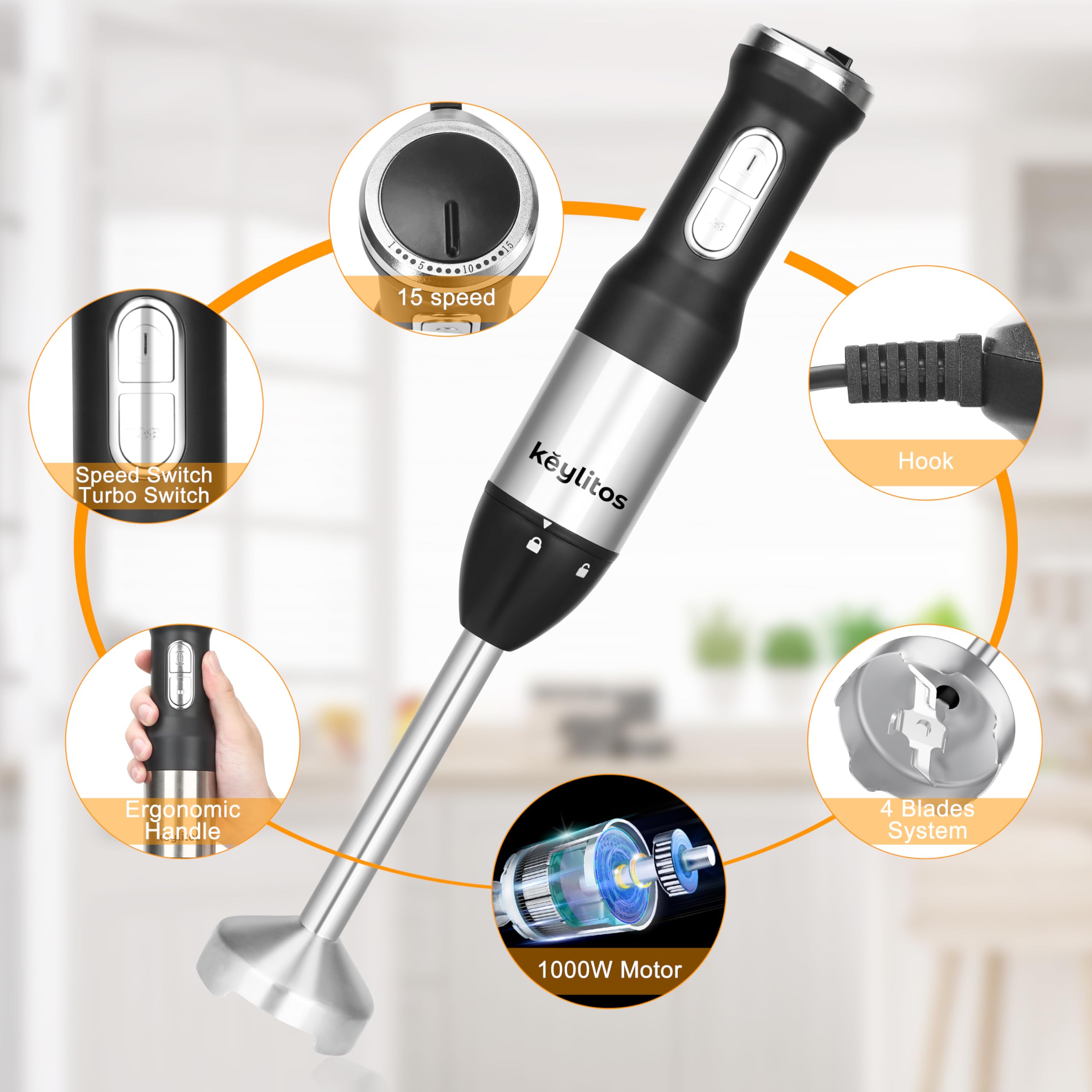 Keylitos accesorios 5 en 1 para versatilidad en la cocina.