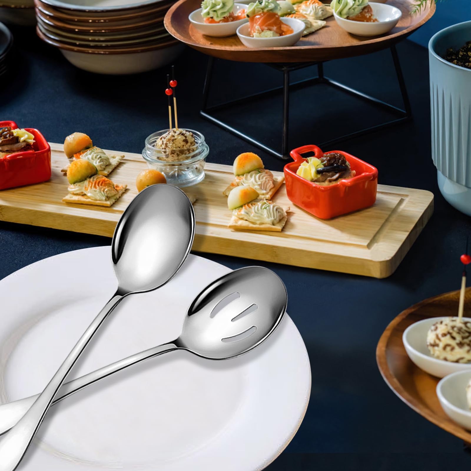 Keyoxy cucharas para eventos y buffets, complemento elegante para la mesa.