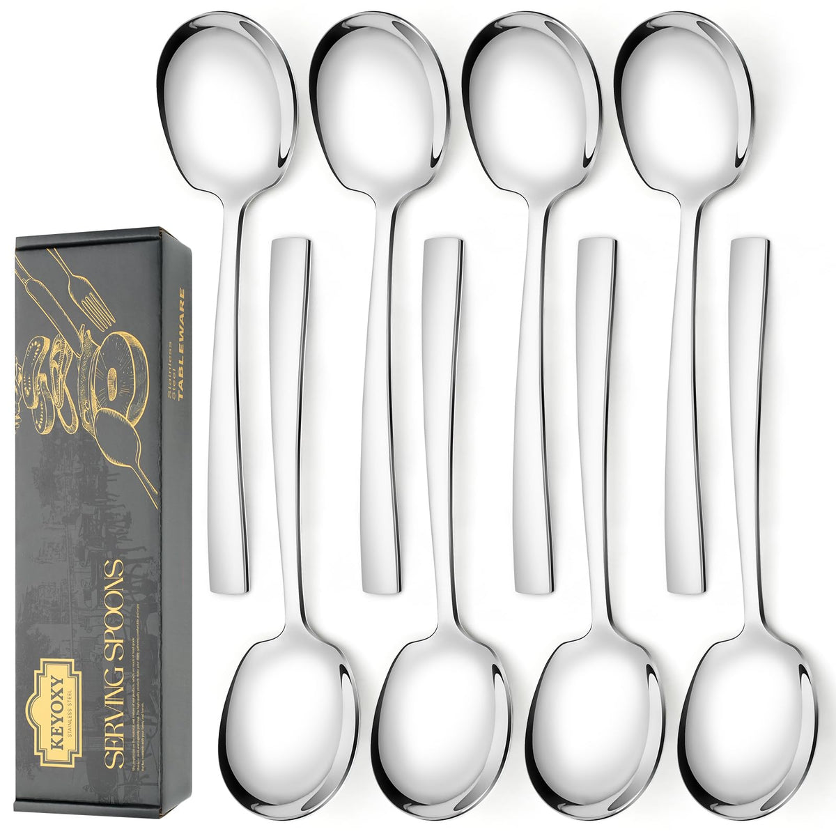 KeyOXY cucharones grandes de 9,2 pulgadas para servir porciones en buffets con facilidad.
