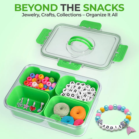 Keyvoz Snackle Box ideal para playa o picnic, mantiene el contenido protegido.