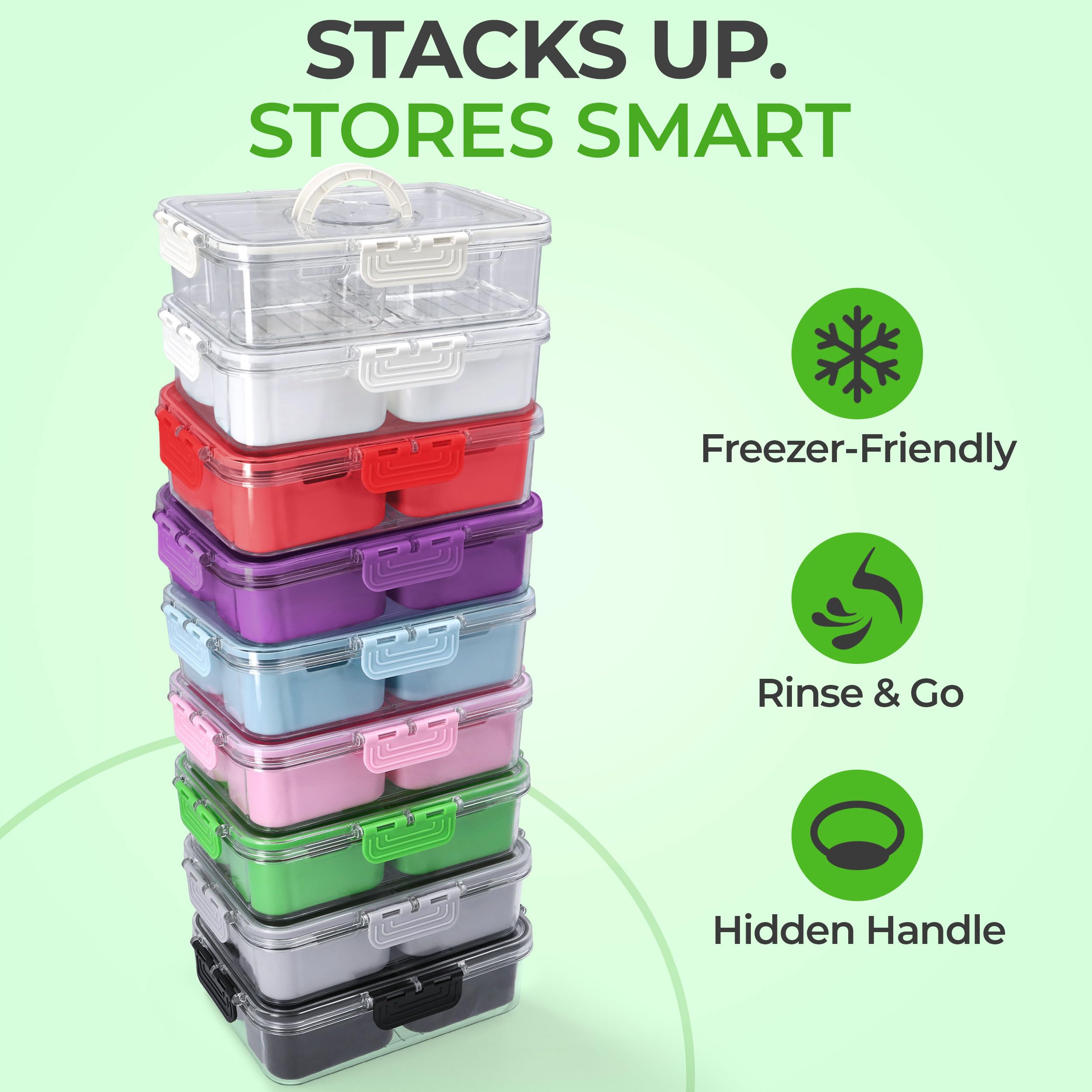 Keyvoz Snackle Box organizador portátil para almuerzos y meriendas en movimiento.