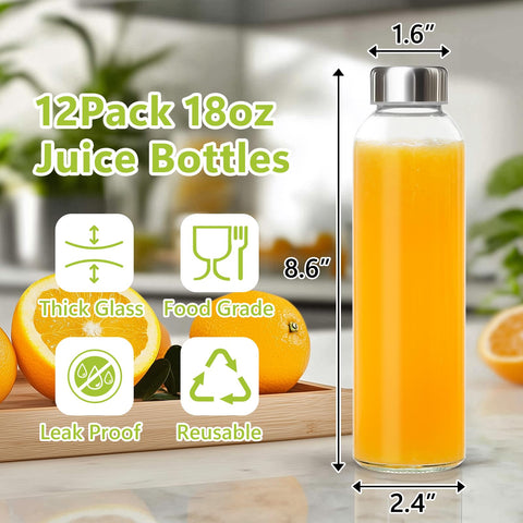 KEYWING botella de vidrio reutilizable para bebidas, perfecto para llevar.