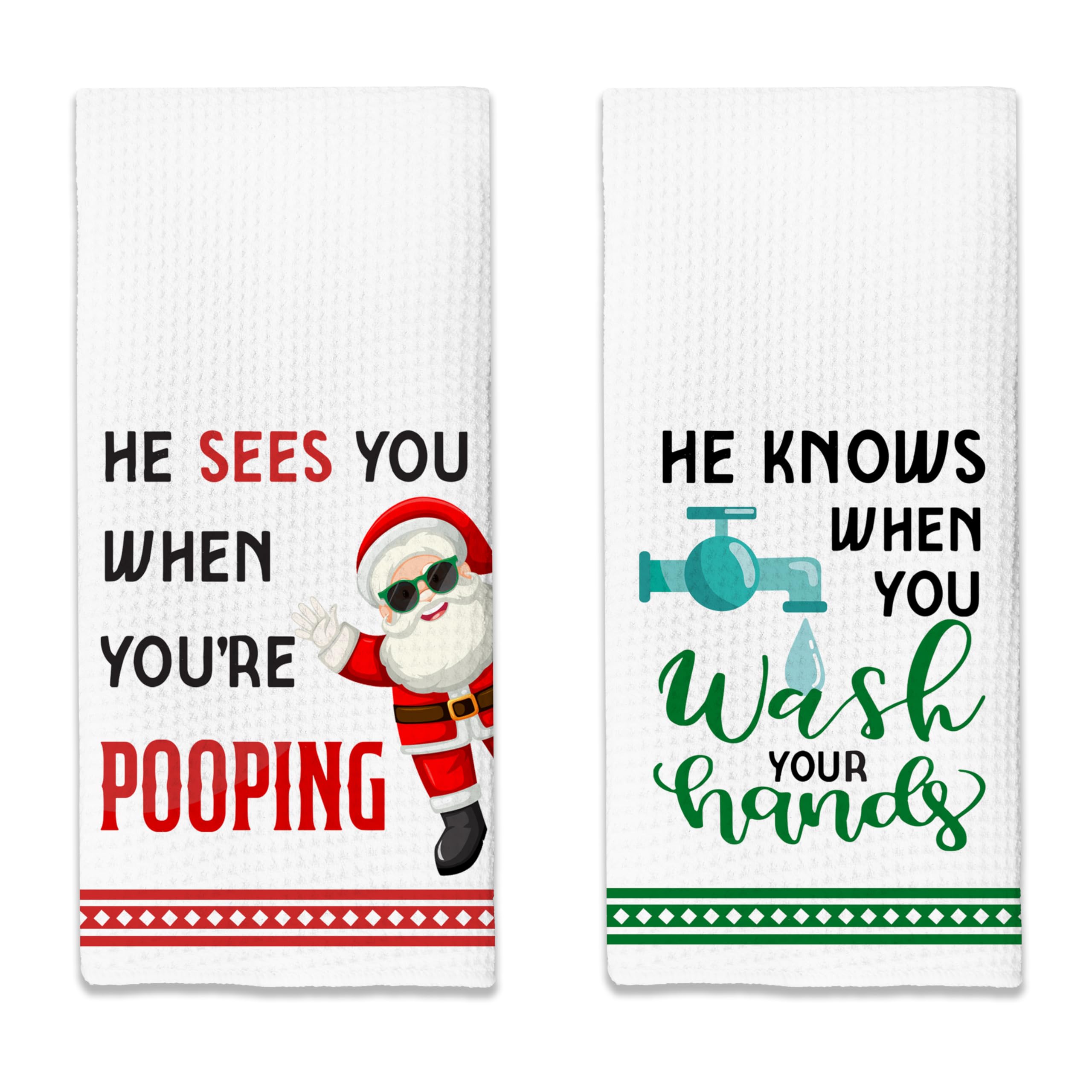 KGHYT toallas navideñas con dos unidades, ideal para decorar la cocina.