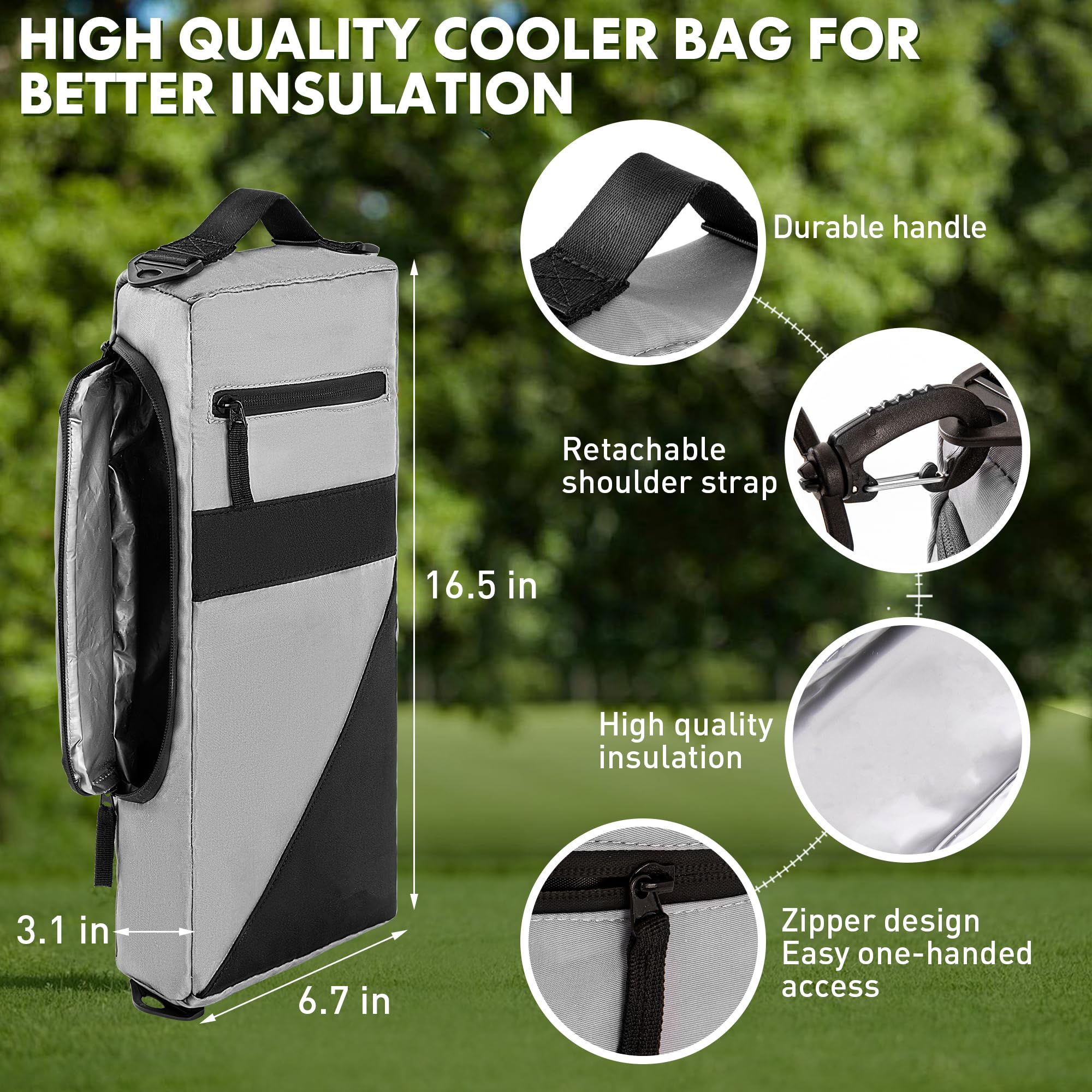 KGMCARE bolsa golf con dimensiones compactas para transporte fácil.