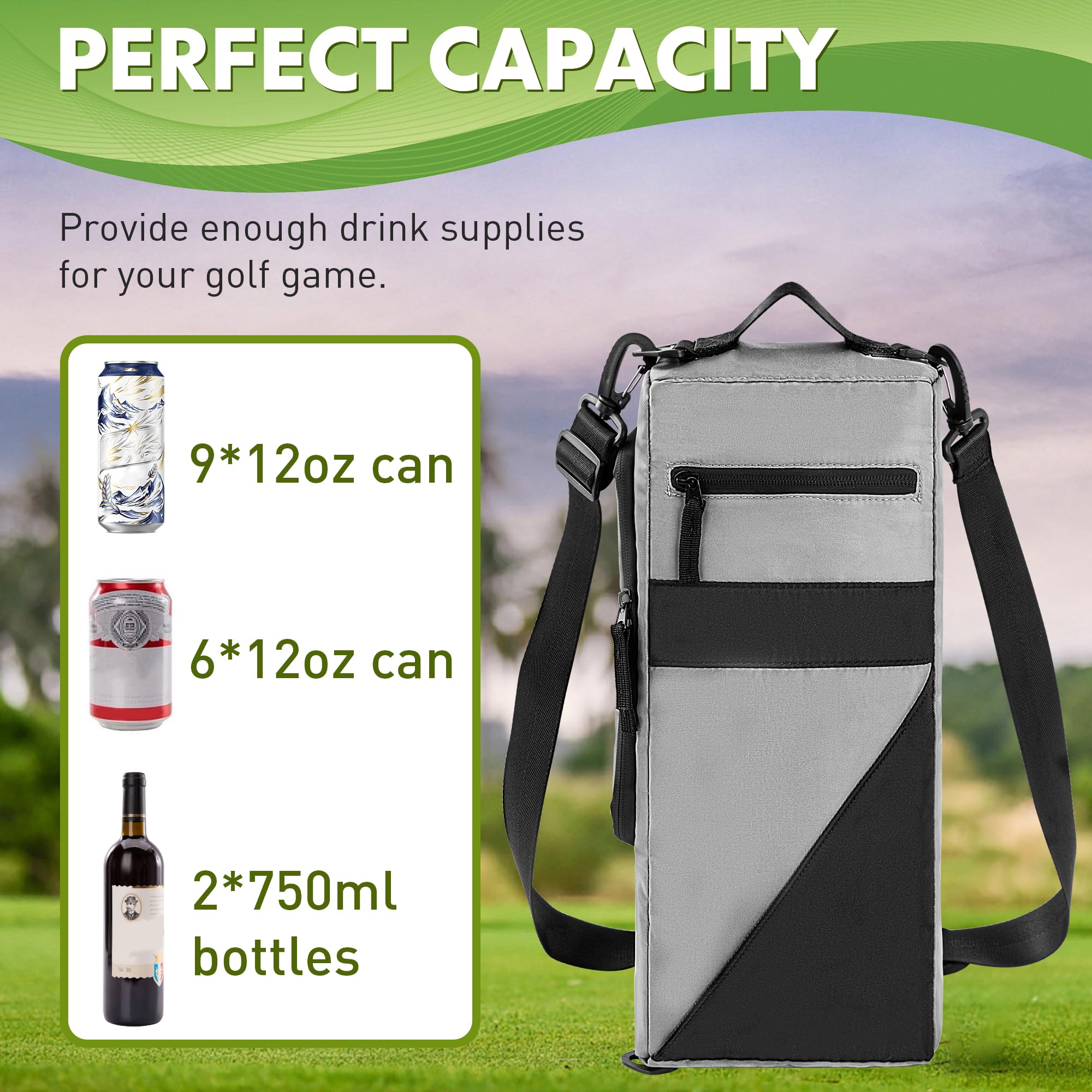 KGMCARE diseño compatible con la mayoría de bolsas de golf.