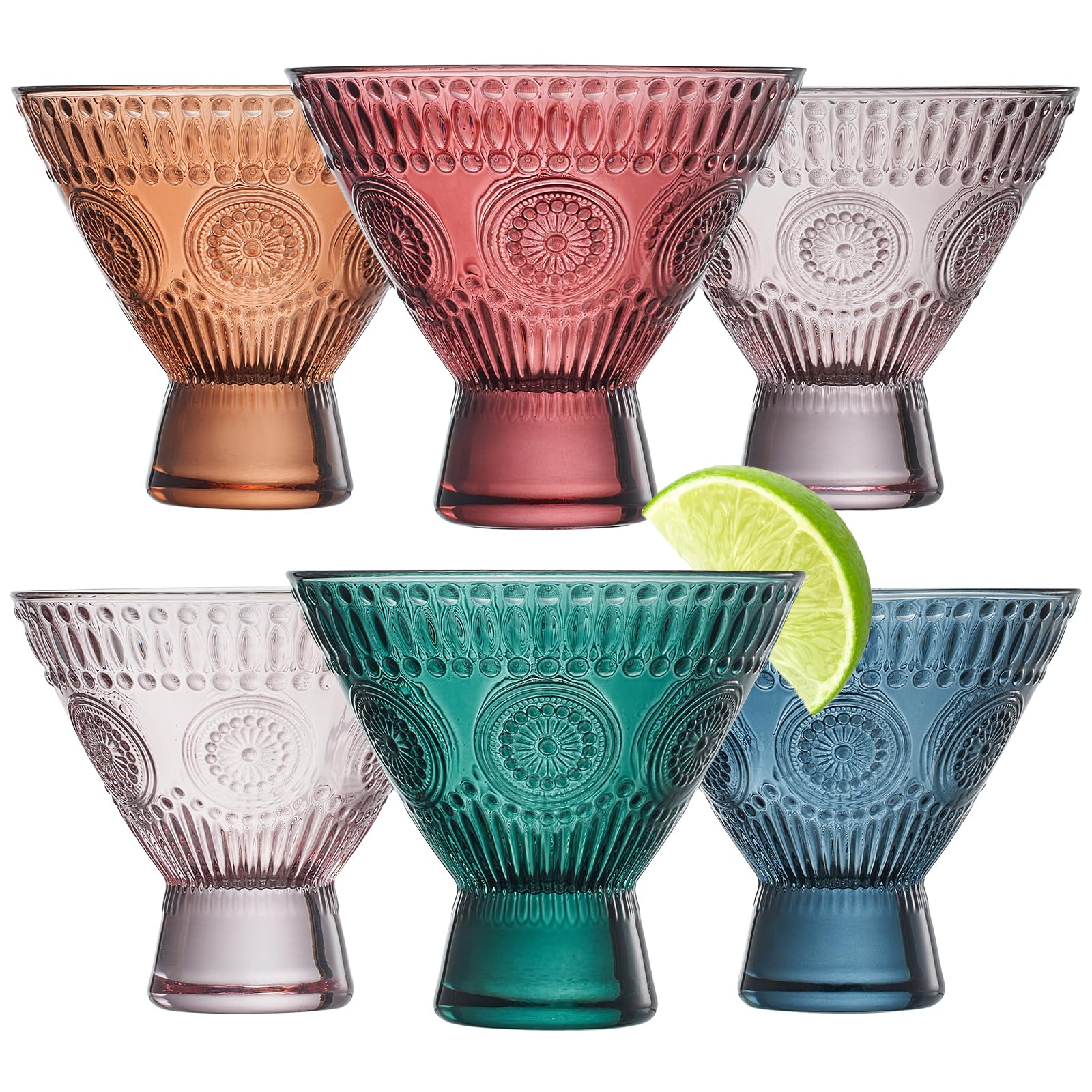 Copas Khen martini sin tallo, set de 6, elegantes para reuniones.