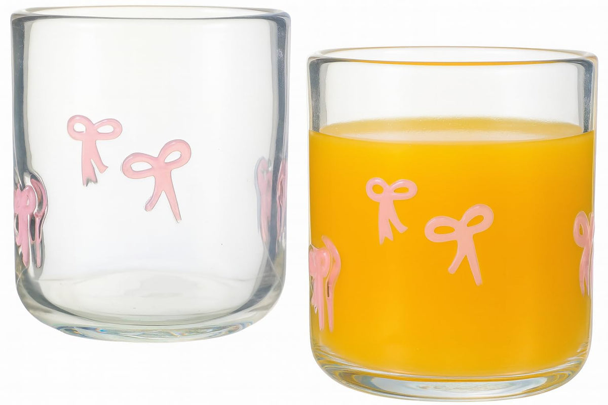 Vaso Khen coquette arco-icono con diseño de lazo para bebidas elegantes.