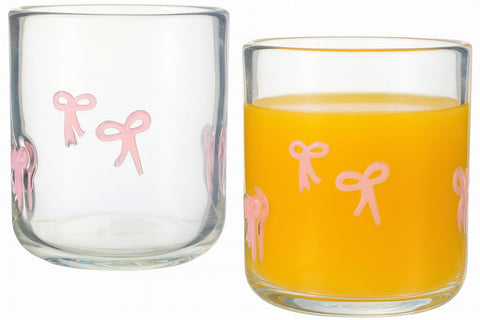 Vaso Khen coquette arco-icono con diseño de lazo para bebidas elegantes.