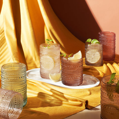 Vaso alto Khen Hobnail, formato robusto para cocteles
