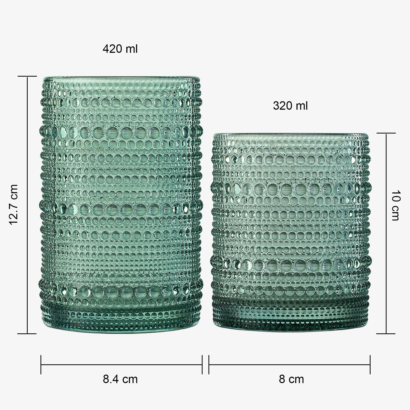 Vaso bajo Khen Hobnail con cuentas, ideal para whisky en las rocas