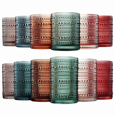 Vaso bajo Khen Hobnail, textura embossada y base estable