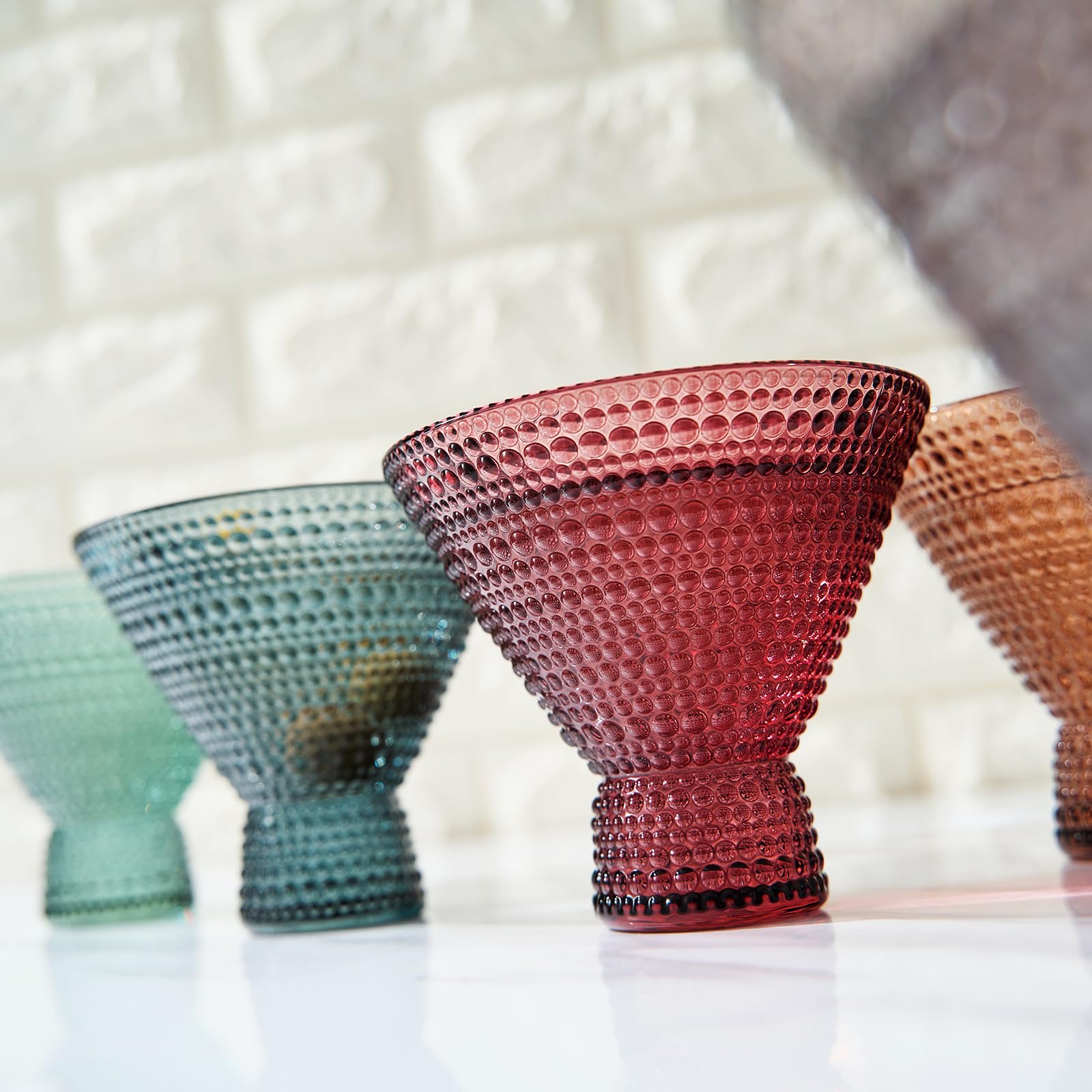 Copa Khen con diseño hobnail, detalle vintage.