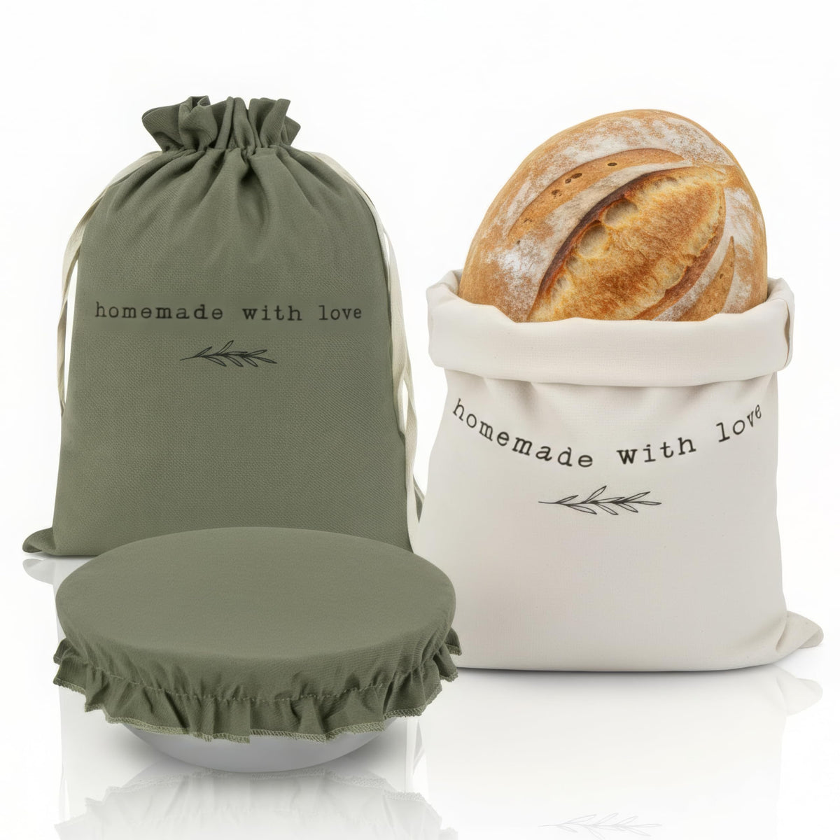 KIBAGA bolsa de pan de lino para conservar masa artesanal fresca.