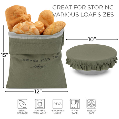KIBAGA juego de bolsas para pan artesanal y hogazas.