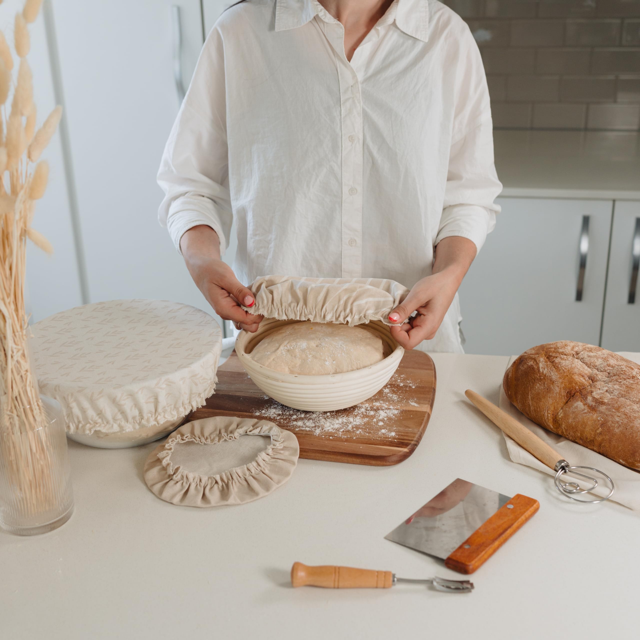 Cubiertas reutilizables KIBAGA para bol 9–11 pulgadas mantienen la frescura de los ingredientes.