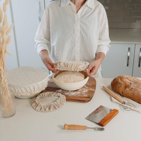 Cubiertas reutilizables KIBAGA para bol 9–11 pulgadas mantienen la frescura de los ingredientes.