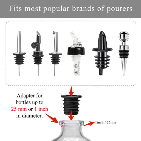 KIBARTOL adaptadores boca grande para botellas de 1 pulgada.