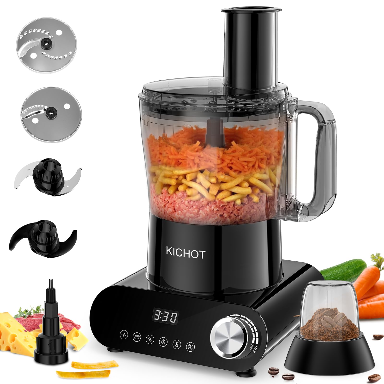 KICHOT procesador de alimentos con 12 tazas para lotes grandes