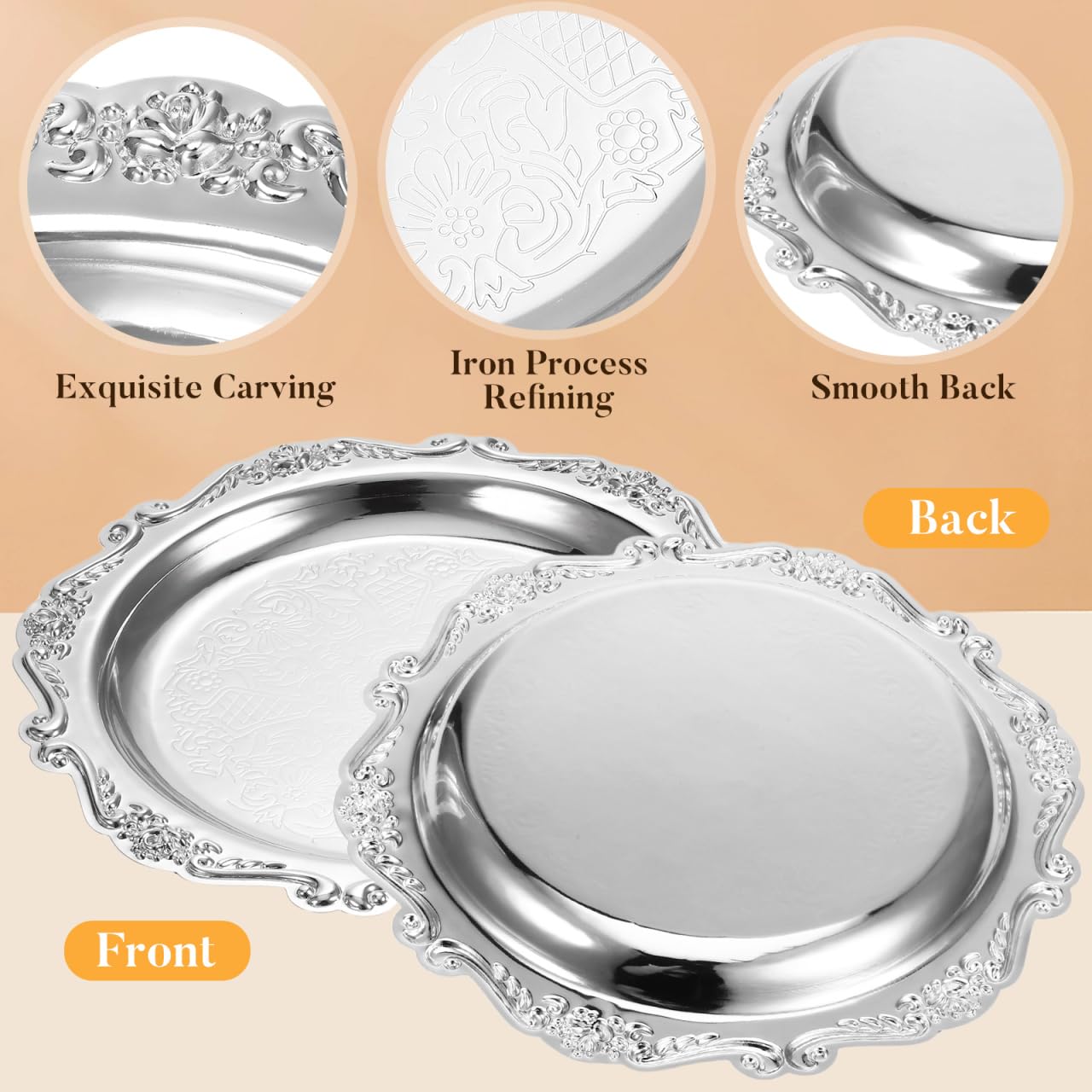 Kichvoe bandeja decorativa para mesa, añade brillo sutil a la habitación.