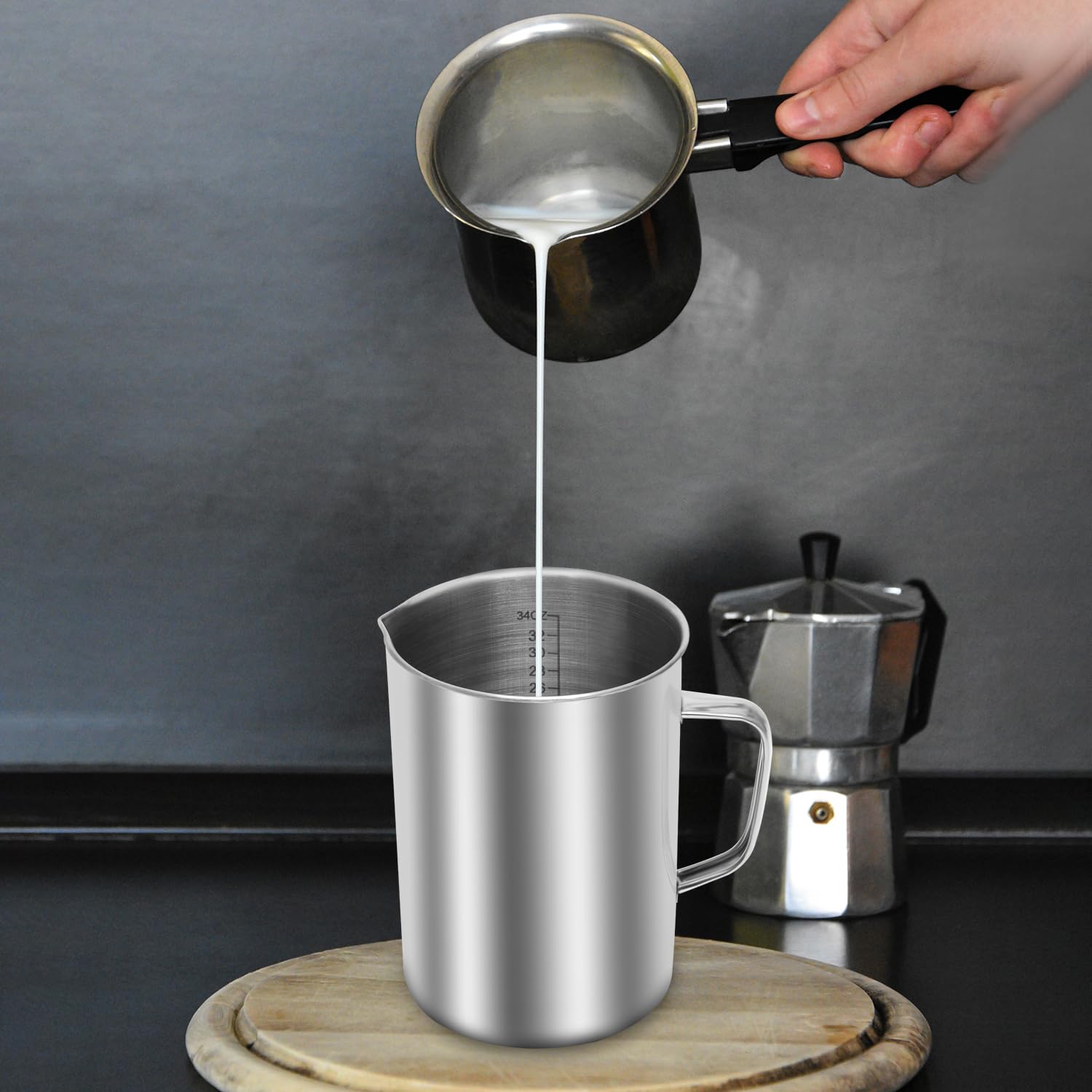 Taza medidora Kichwit apta para lavavajillas, limpieza rápida y sencilla.