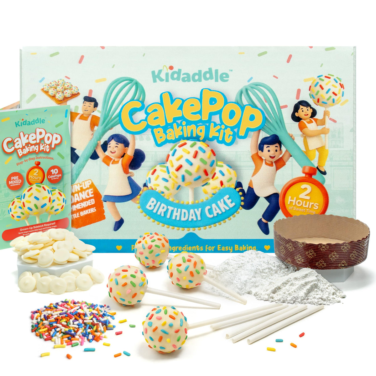 Kidaddle conjunto casero para paletas de pastel, ideal para actividad familiar.