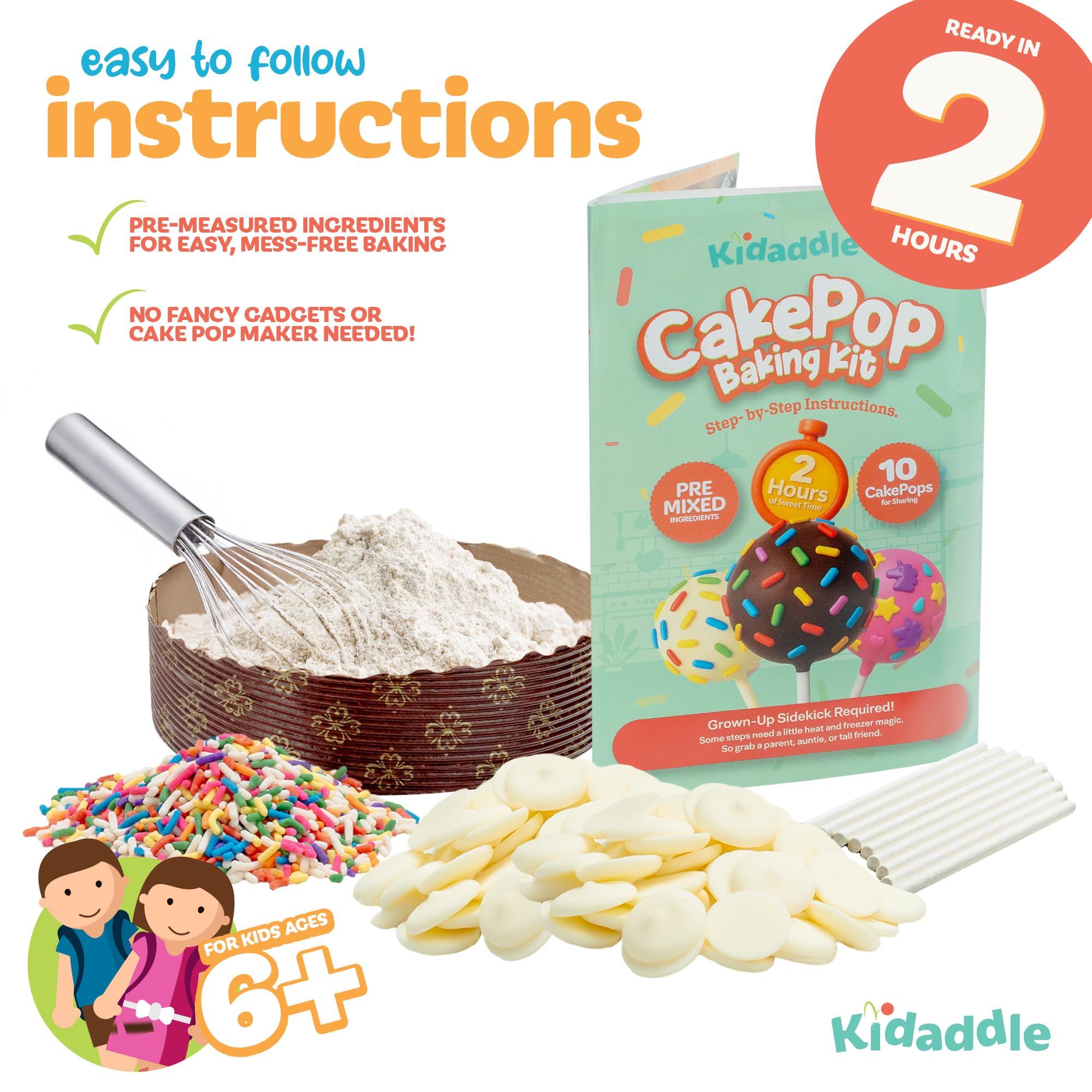 Instrucciones claras para niños con Kidaddle, horneado sin complicaciones.