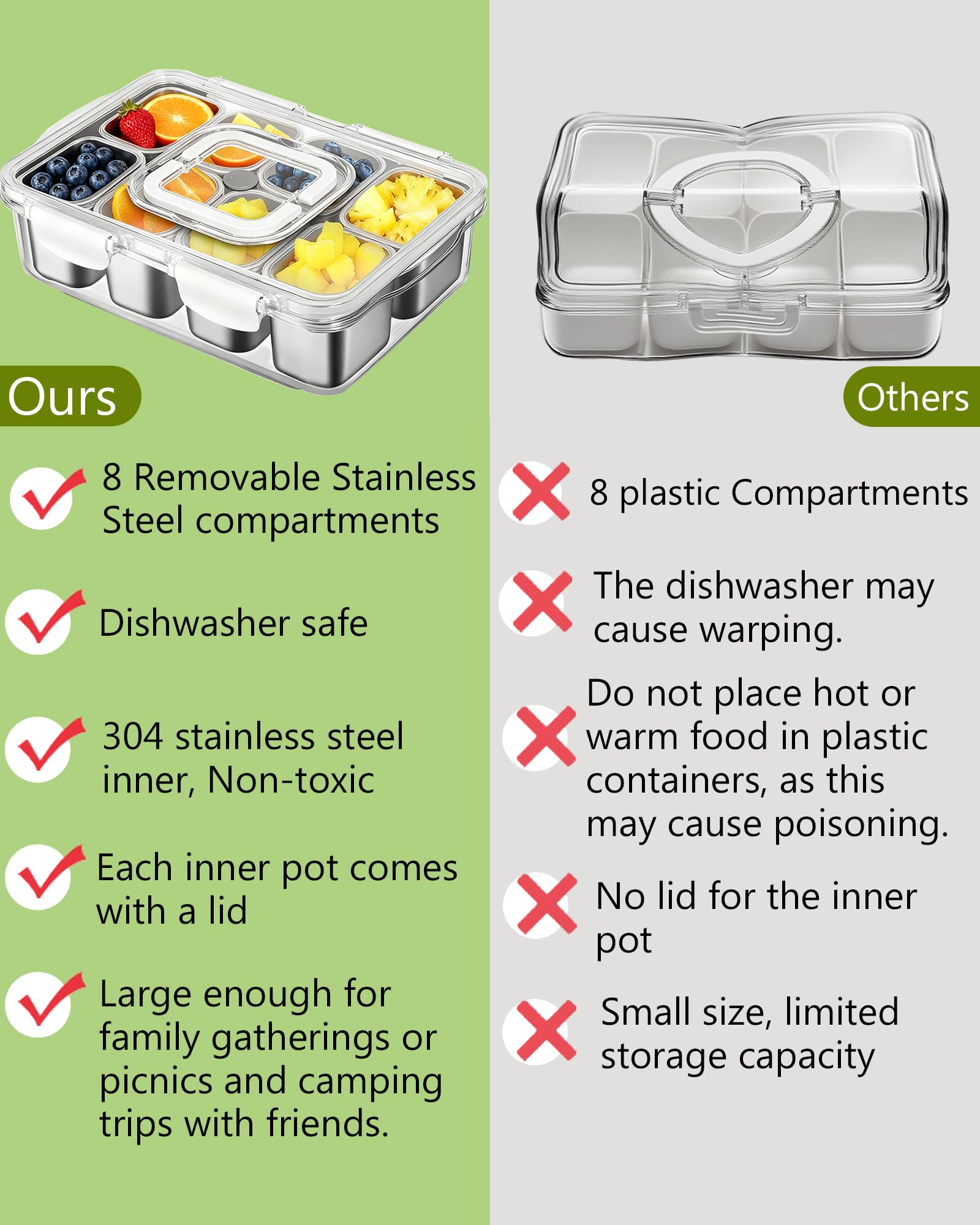 Kidinit Snackle Box con manija antideslizante para llevar cómodamente.