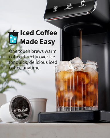 KIDISLE cafetera una porción con taza lista para 16 oz, uso práctico.